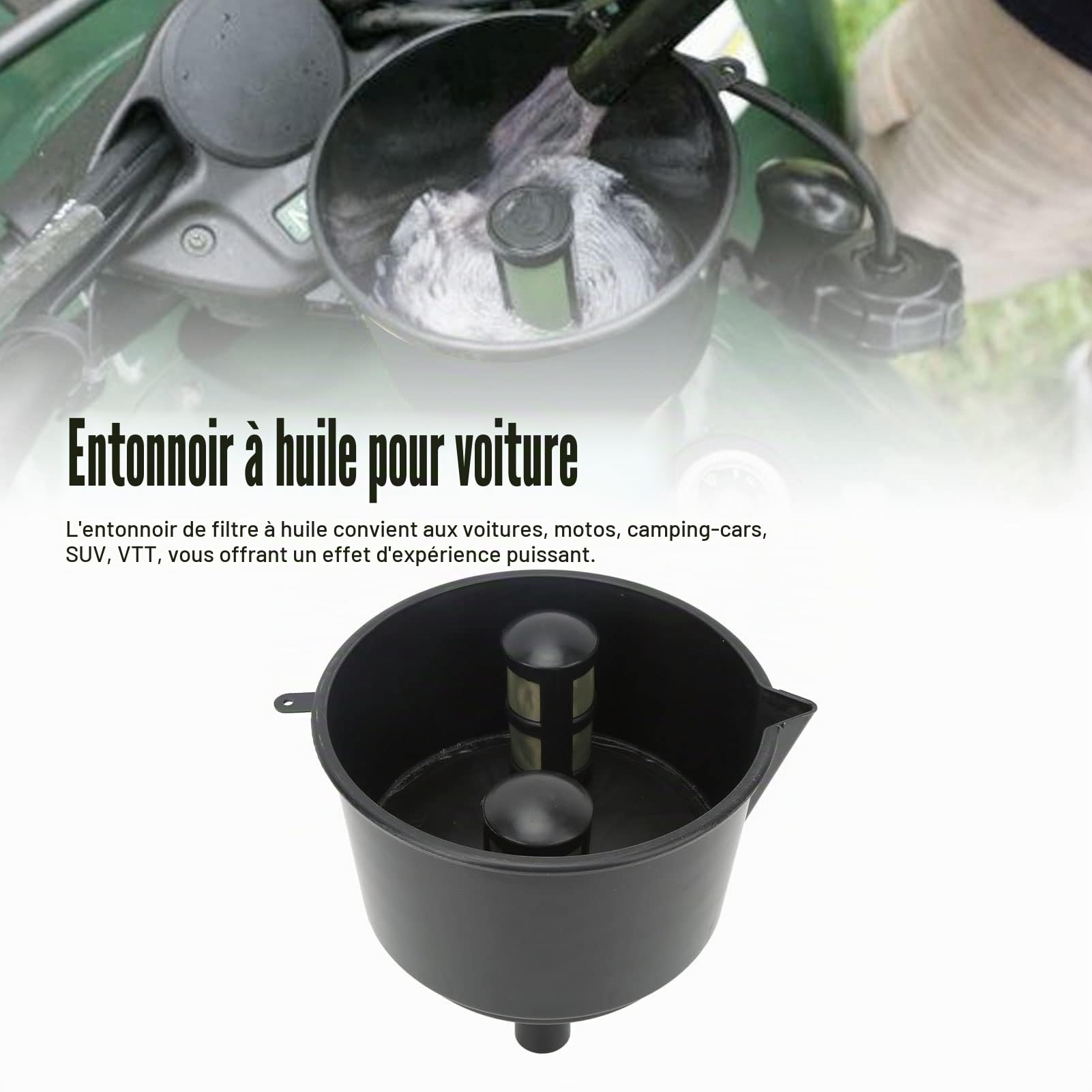 Entonnoir de Filtre à Carburant Vomeko AF15CB - Entonnoir de Filtre à Carburant à Large Ouverture - Haut Débit 12 GPM pour Essence, Diesel, Moto, Camping-car, SUV, VTT