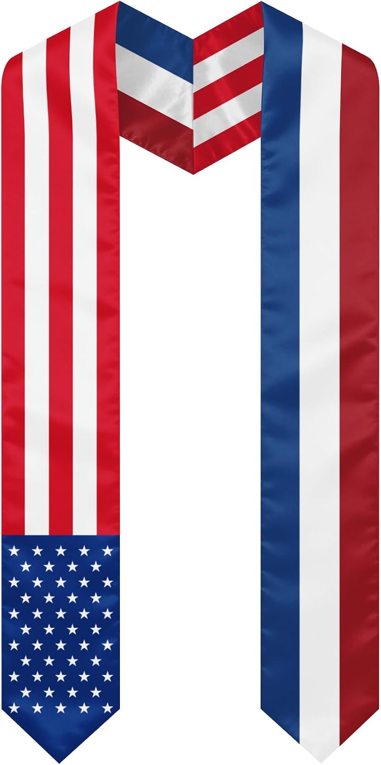 72X5 Inch National Flag Graduation Stole Class of 2026 Graduation Sash Generation Stole for International Students Honor Sash