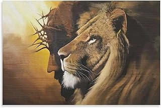 Canvas Wall Art Abstract Canvas Wall Decor The Lion Of Judah Jesus Christ Wall Art for Living Room Abstract Canvas Artwork Contemporary Pictures Modern Landscape for Office Decoration Unframe-style 16x24inch(40x60cm)