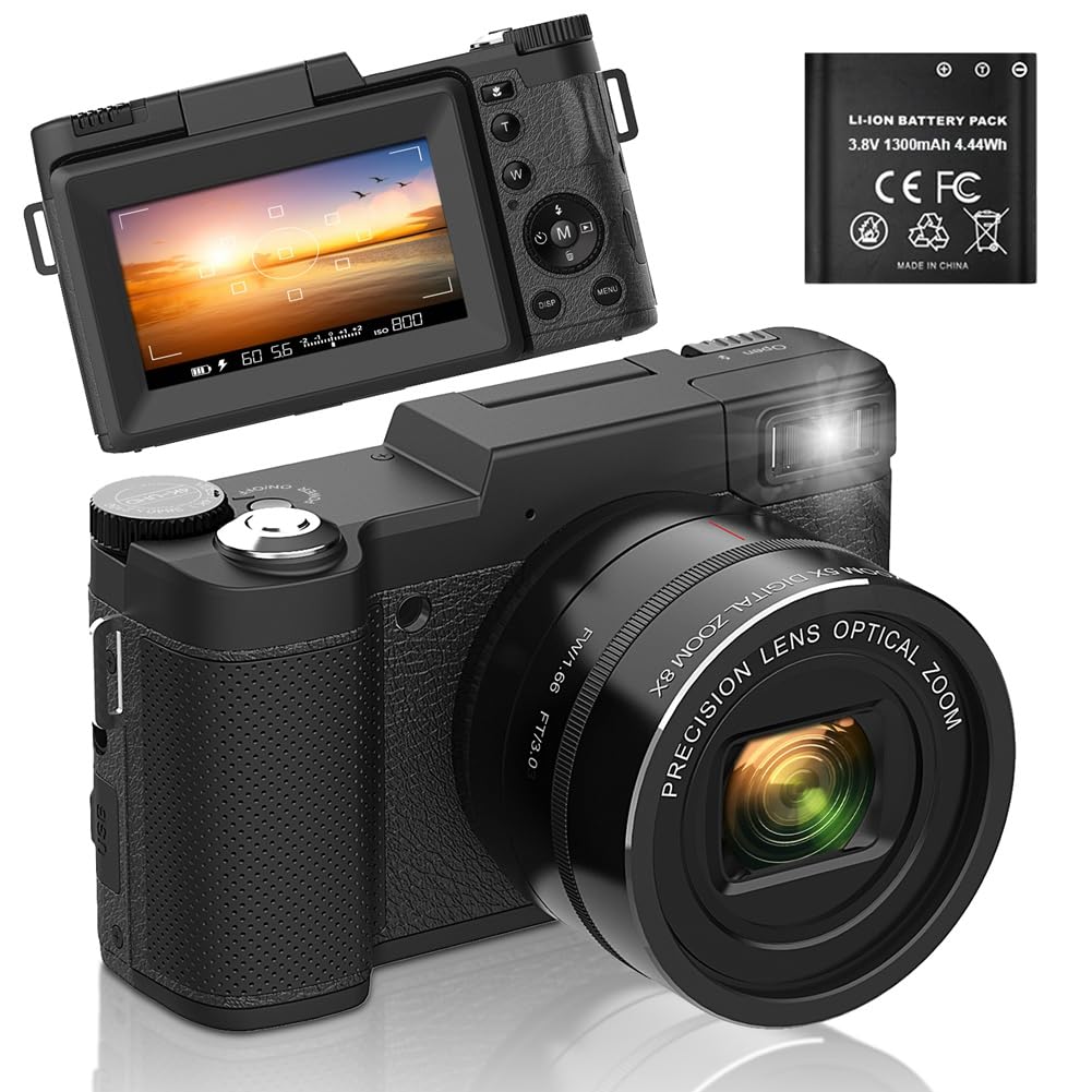 Aparat fotograficzny 4K 48 MP z 5-krotnym zoomem optycznym i 8-krotnym zoomem cyfrowym, kompaktowy aparat z autofokusem