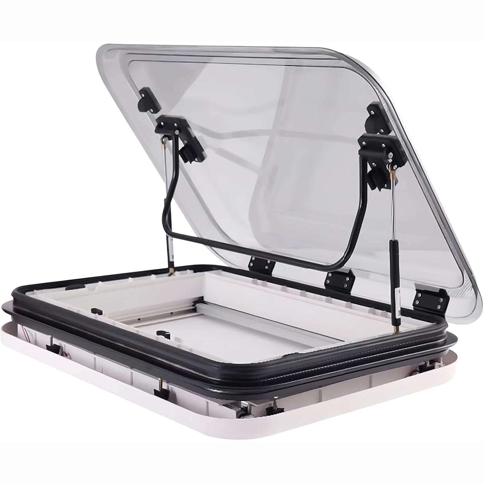 Memykoy 19.7''/27.6''/31.5 x19.7 Inch Caravan Roof Vent Cover RV Roof Vent Kit Window Roof Top Vent Motorhome Skylight Window Camper Vent with LED Light 70x50cm