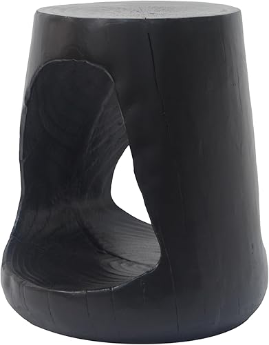 Miniatura 16 de kevinplus Mesa auxiliar redonda de madera para sala de estar, mesa auxiliar retro en relieve para apartamento, dormitorio, oficina (diámetro 20.5 x