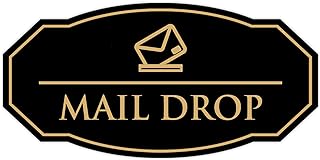 Signs ByLITA Victorian Mail Drop Durable Plastic | Easy Installation | Elegant Design Sign (Black Gold) - Medium