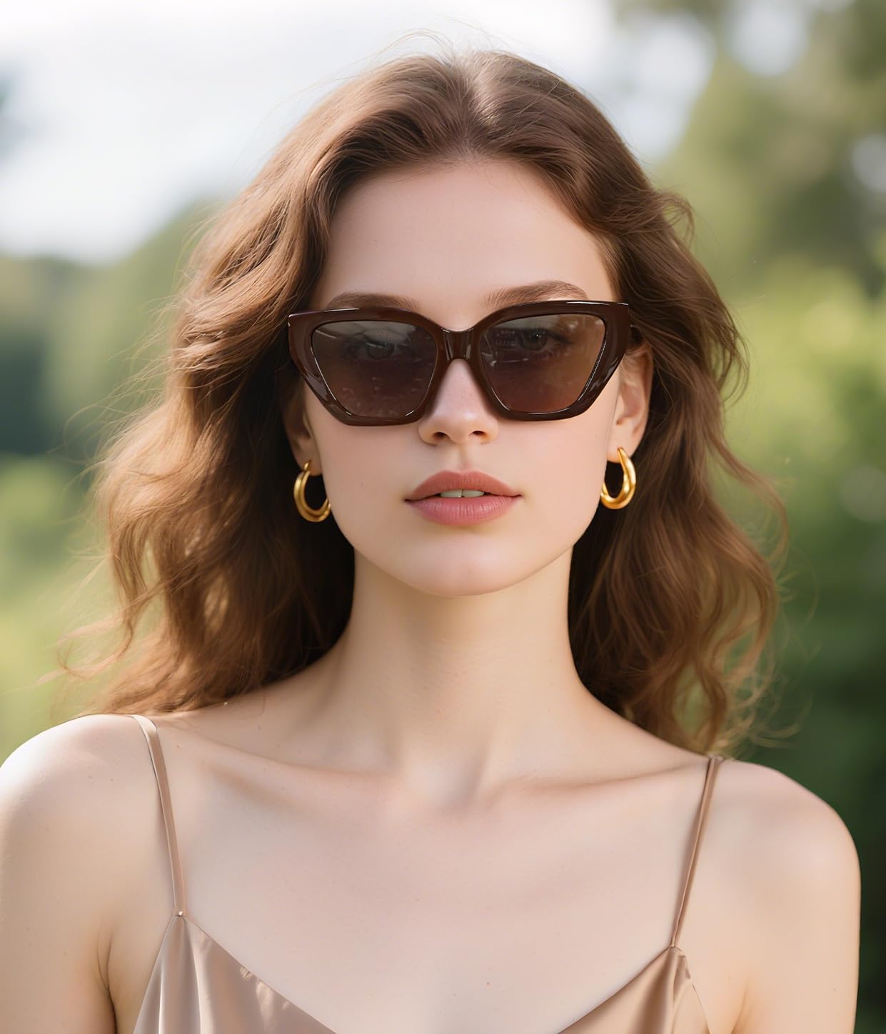 FEISEDY Women's Polarized Cat Eye Sunglasses - UV400 Protection, Trendy Design for Driving & Daily Wear B0299