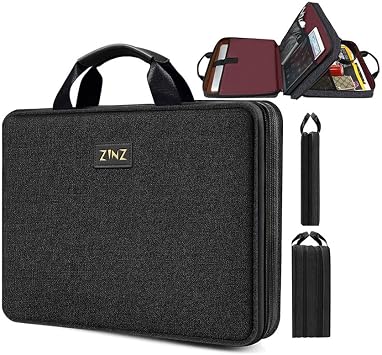 ZINZ Laptop Case 15 15.6 16 inch Sleeve, Expandable Computer Hand Bag with Multi-pockets Compatible with MacBook Pro 16 inch M4/M3/M2/M1, MacBook Air/Pro 15 inch and 15-16 inch Notebooks,B04K01