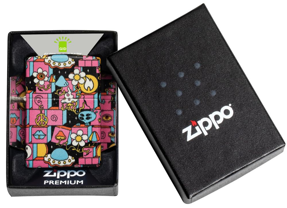 Zippo Sturmfeuerzeug - Abstract Design - 540 Color Druck, Glow-in-The-Dark - Nachfüllbar - Wiederverwendbar - Windfestes Design - Geschenkbox - Made in USA