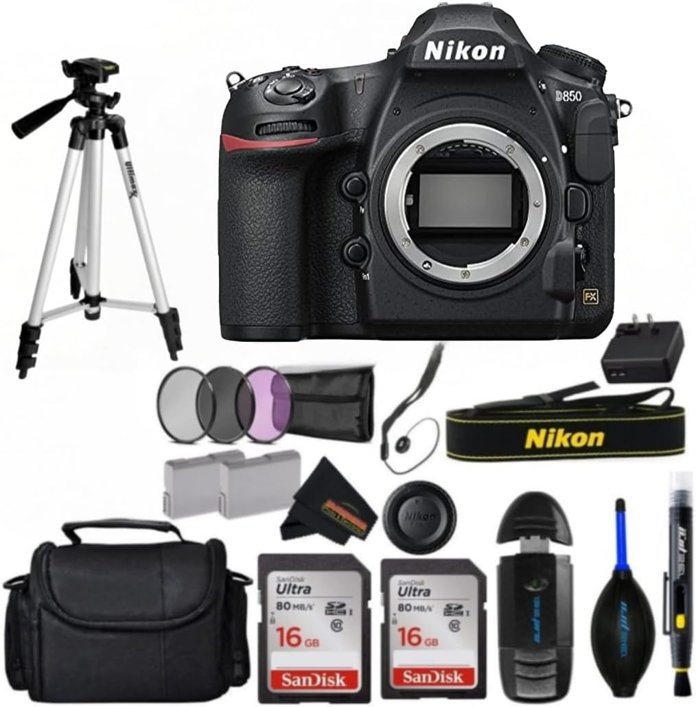 Nikon D850 FX-Format Digital SLR Camera Body (Renewed) (Camera Body + Sunshine Professional Accessories Bundle)