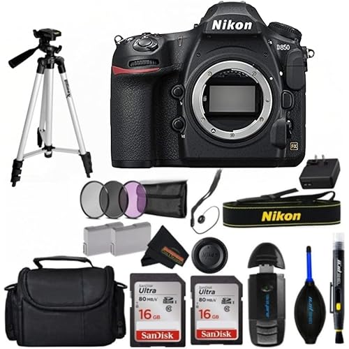 Nikon D850 FX-Format Digital SLR Camera Body (Renewed) (Camera Body + Sunshine Professional Accessories Bundle)