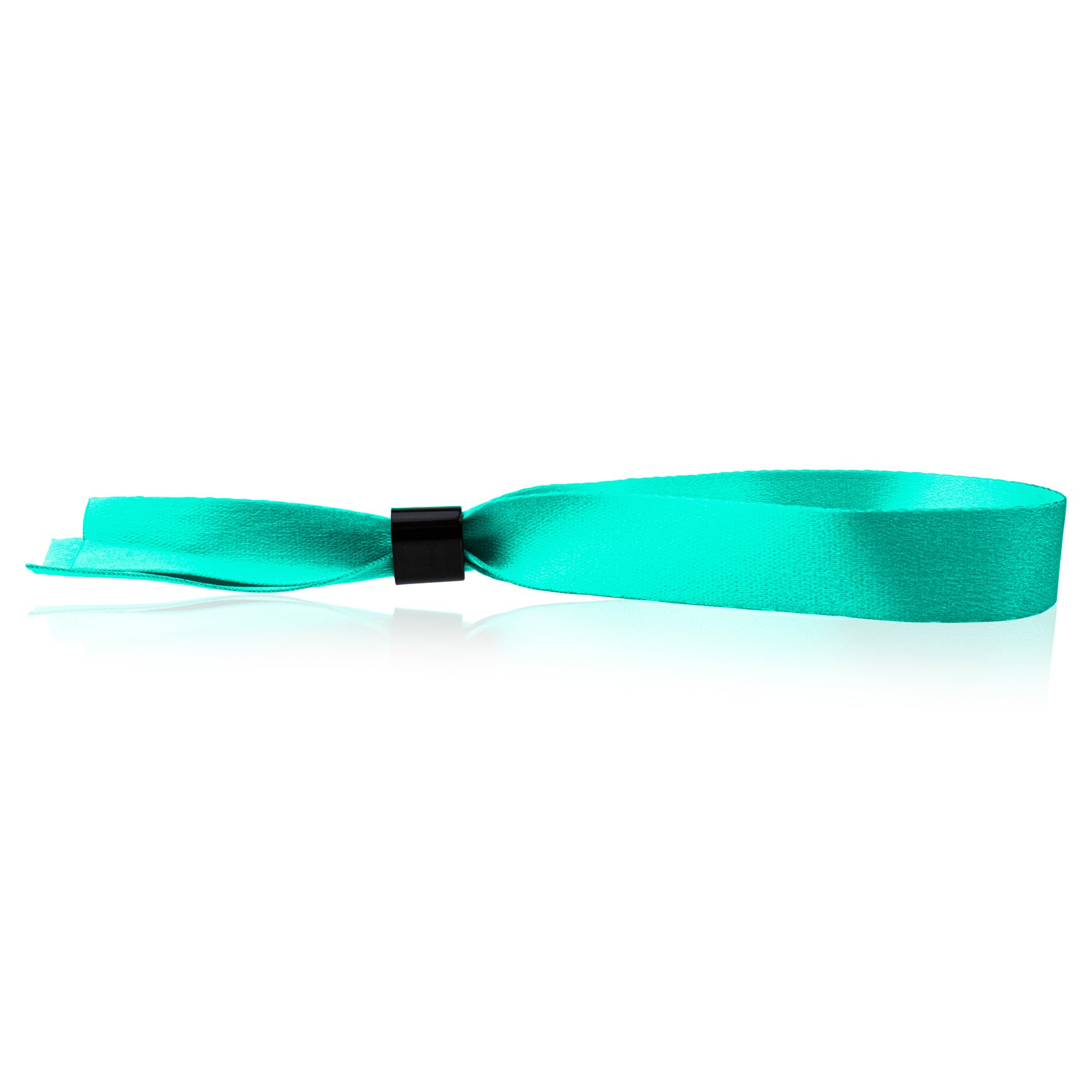 100 WristCo Cloth Event Wristbands - Aqua Fabric Bracelets Wrist Bands for Concerts Festival Admission Party 13 ½” x ½”