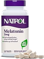 Vista 1 de Natrol Tabletas de melatonina de 3 mg de ayuda para dormir, duerme más rápido, permanece dormido por más tiempo, melatonina 99% pura, suplemento