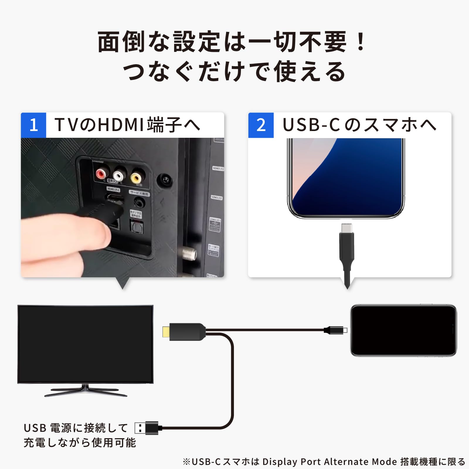 Amazon.co.jp: カシムラ(Kashimura) HDMI変換ケーブル Type-C専用 変換