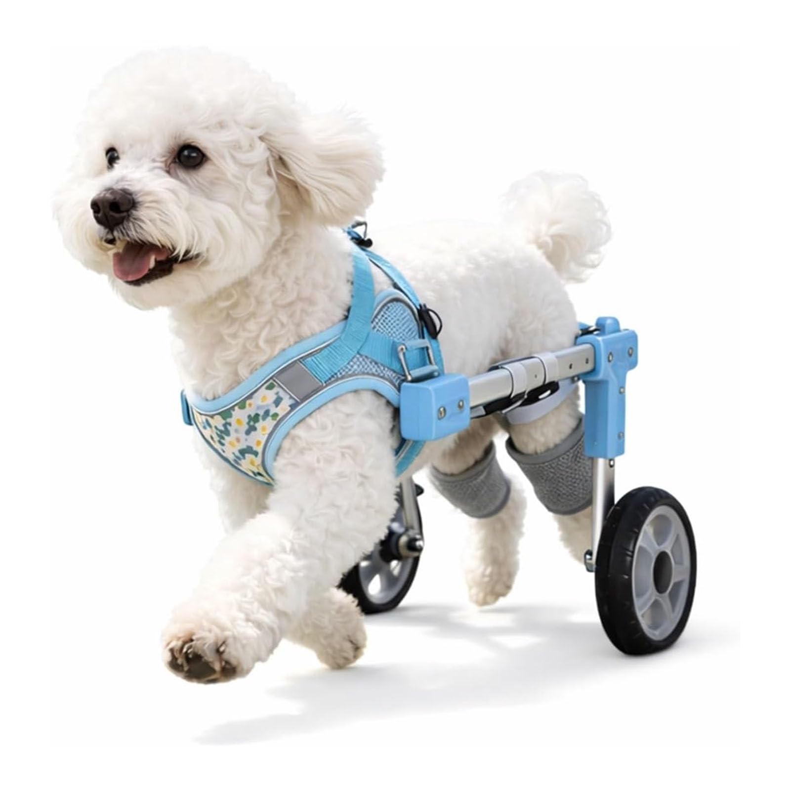 SJMDMZD Adjustable Dog Wheelchair for Back Legs, Dog Cart for Pet/Doggie Disabled Hind Legs Walking, 2/4-Wheel Mobility Aids for Pets Hind Limbs Blue 2Wheel L