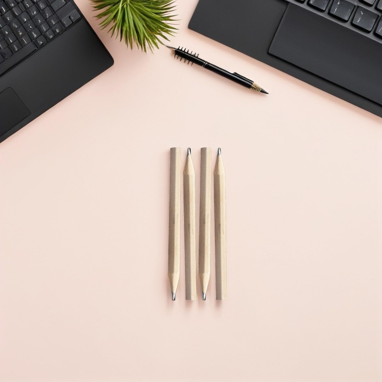 WOONEKY 200pz Mini Matite in Legno Esagonali Corte 8.6cm HB per Bambini e Scuola, Triangolari Ergonomiche Antirottura per Scrittura Disegno e Schizzi