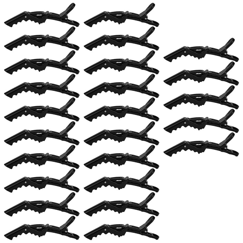 KBNIAN 15 PCS Pinzas para el Cabello Negro, Pinzas de Cocodrilo para el Pelo, Pinzas de Peluqueria para el Pelo Mujer, Hebillas de Pelo Antideslizantes para Estilistas para Marcar, Peinar el Pelo