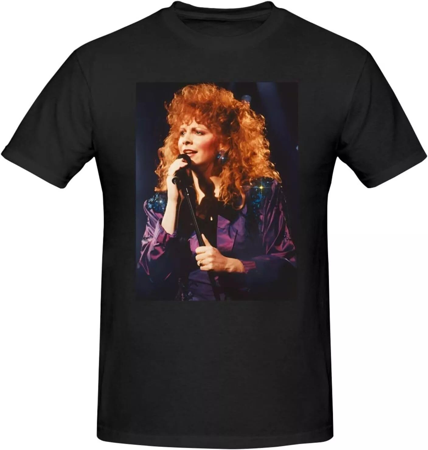 Reba Music and McEntire Men's T-Shirt Casual Graphic Crewneck Tee Unisex Black XL