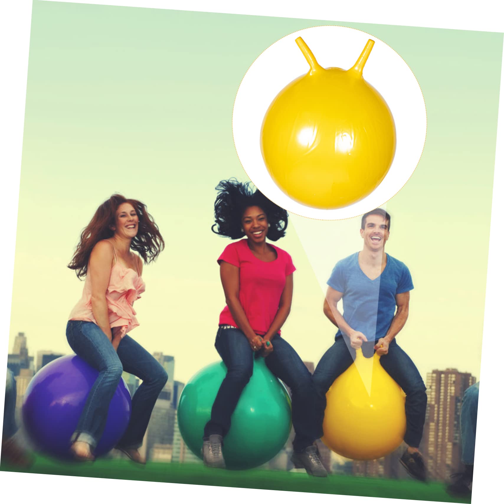 CIYODO Bouncing Ball Bounce Balls with Handles for Kids Hopper Bouncy Hopper Bulk Kids Toys Jumping Ball for