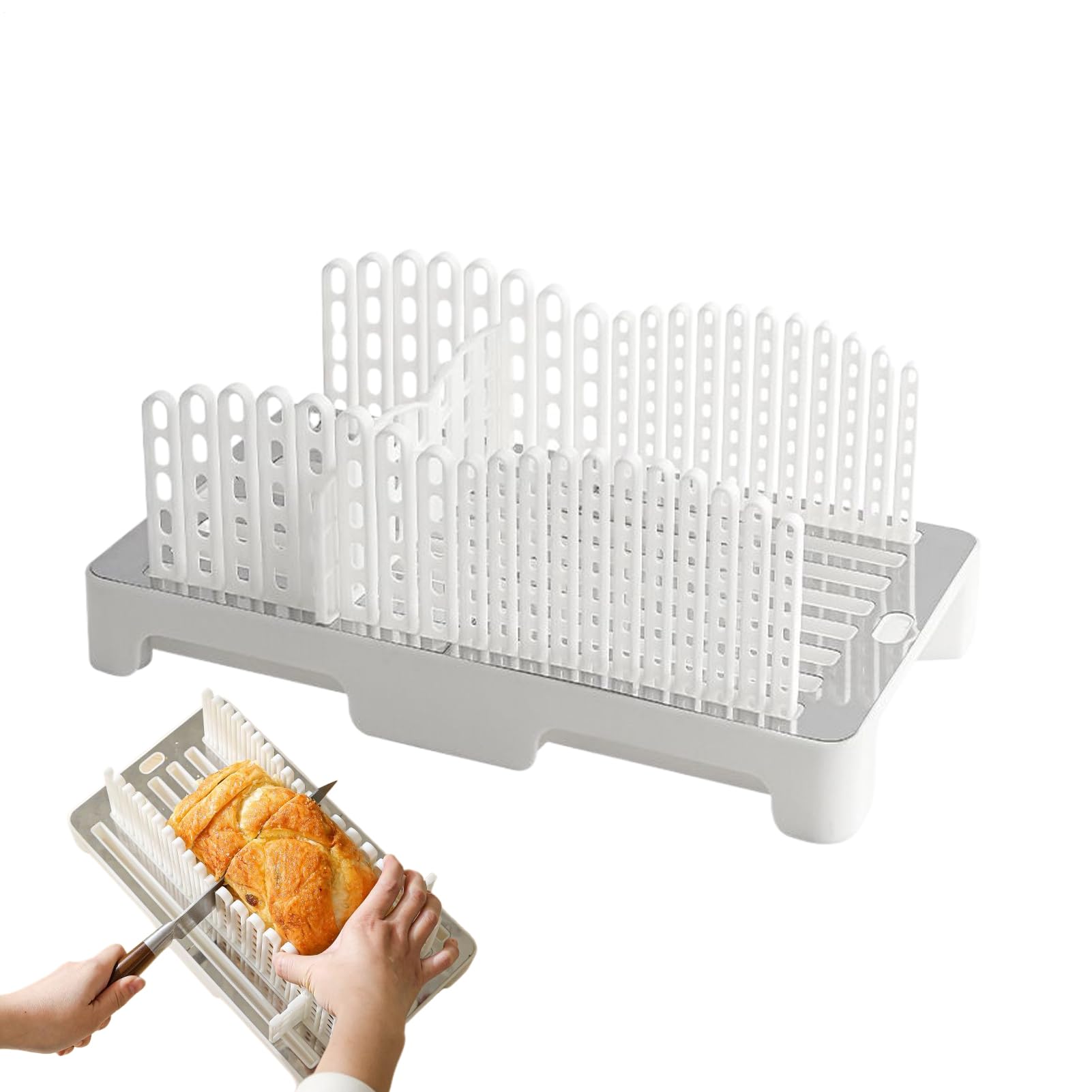 Affetta Pane - Tagliere Per Pane Casereccio Con Vassoio Raccoglibriciole,Guida Taglio Regolabile e Pieghevole per Fette Perfette
