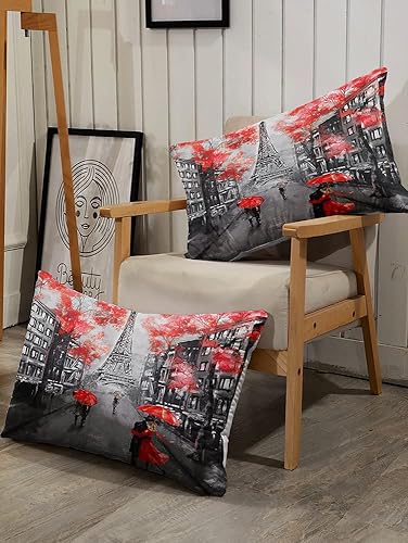 Miniatura 6 de Juego de edredón estilo París para niñas y adolescentes, edredón tamaño individual de la Torre Eiffel de Francia con 2 fundas de almohada con
