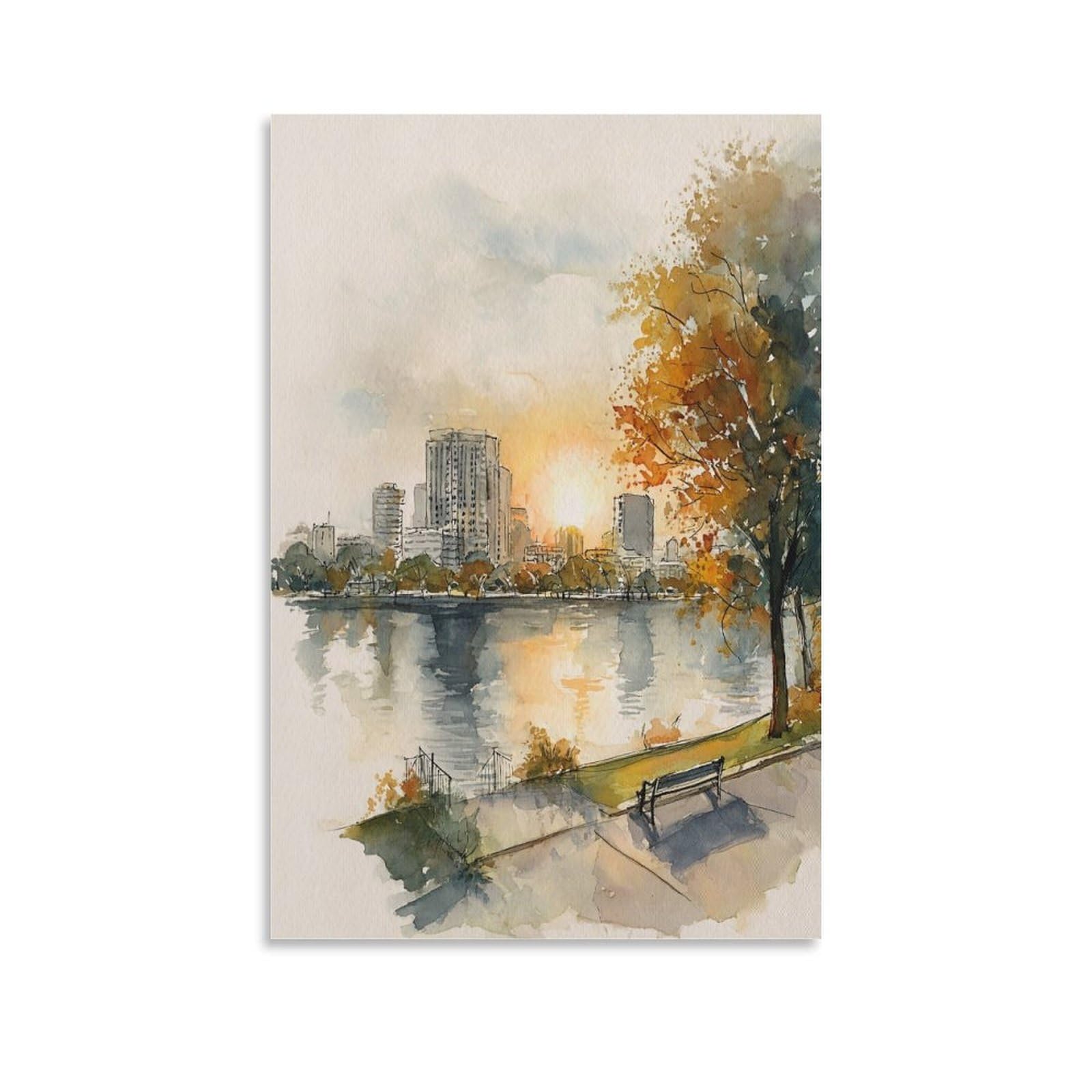 LCYNNH Orlando Watercolor 24x36inch(60x90cm) Vintage Travel Poster Watercolor Canvas Art