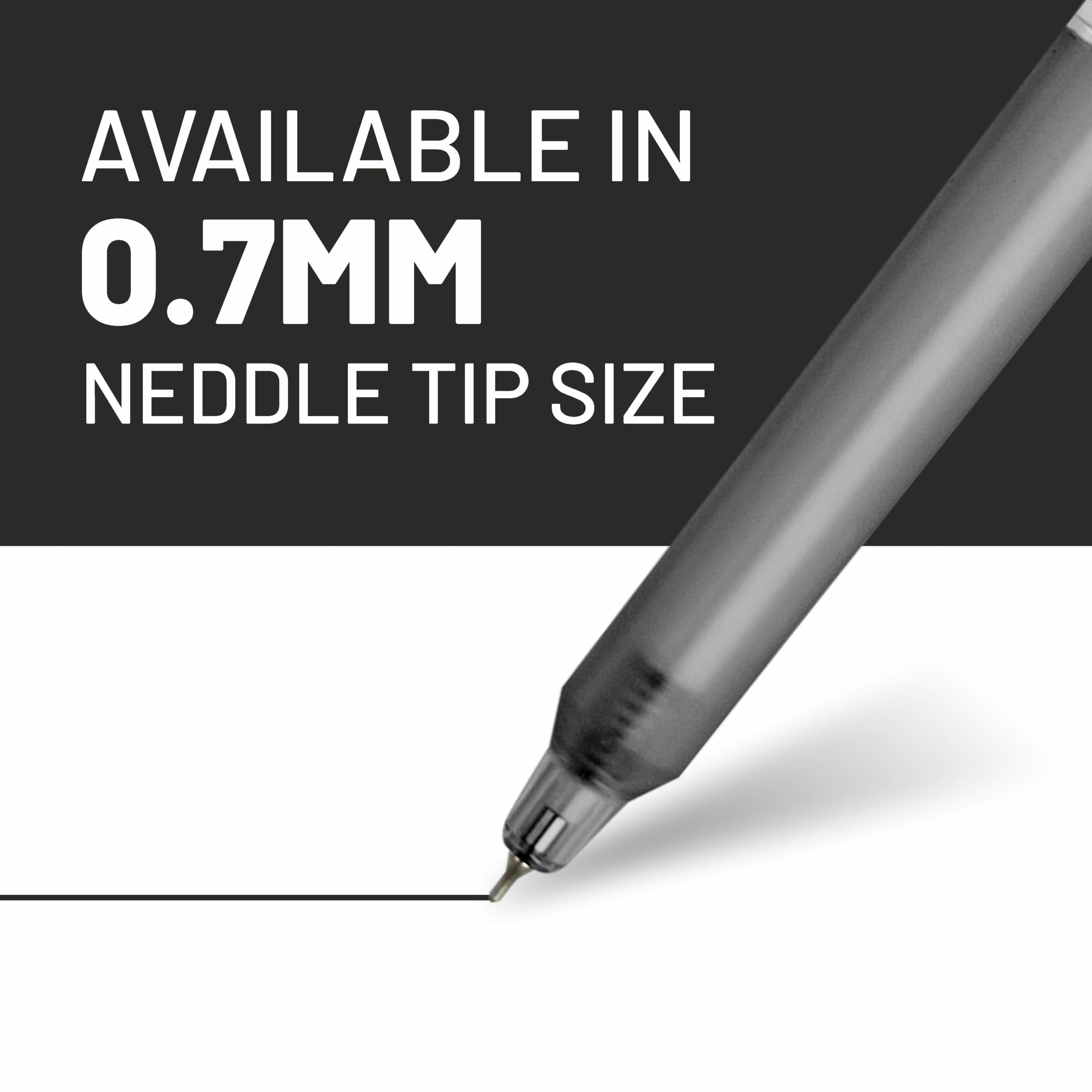 Anupam Sylent Roller - Bolígrafo de gel de 0,7 mm, impermeable, suave, de secado rápido, tinta oscura, agarre cómodo, bolígrafo de examen y oficina, tinta negra, recargable (negro, paquete de 4)