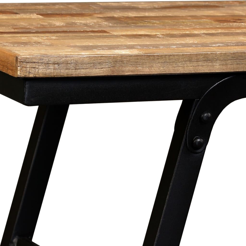 vidaXL Sitzbank Recyceltes Teak Stahl 160x35x45cm Flurbank Holzbank Küchenbank