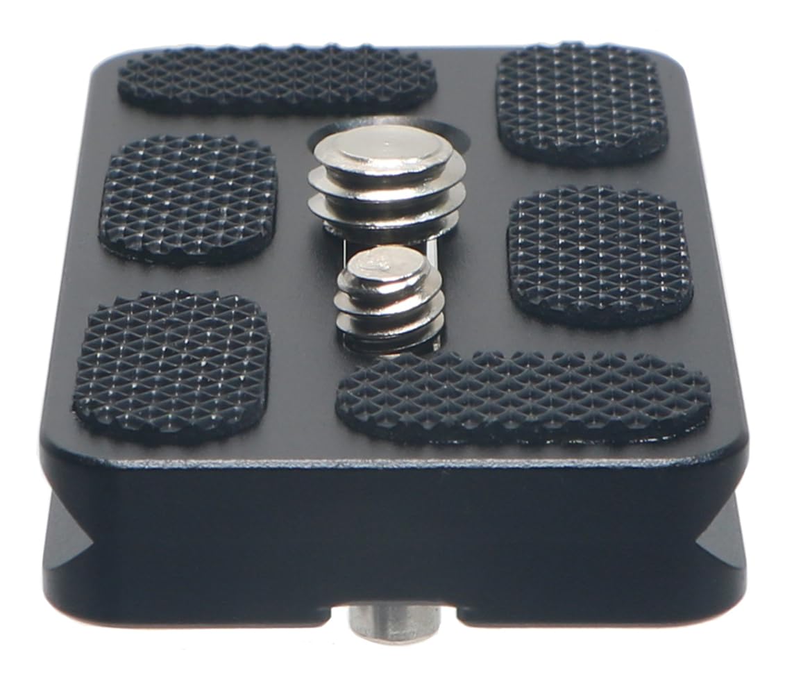 Placa QR universal de liberación rápida de 70 mm con tornillo de montaje de 1/10.2 cm y 3/20.3 cm para montaje en trípode, cabeza esférica, cámara réflex digital, compatible con Arca Swiss