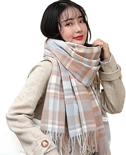alexvyan Winter Grey & Off White Warm Stoles Shawls Long Checked Scarves Woolen Women Casual Scarf Soft Wrap for Casual Formal Occassions- 200CM*70CM-picture-32