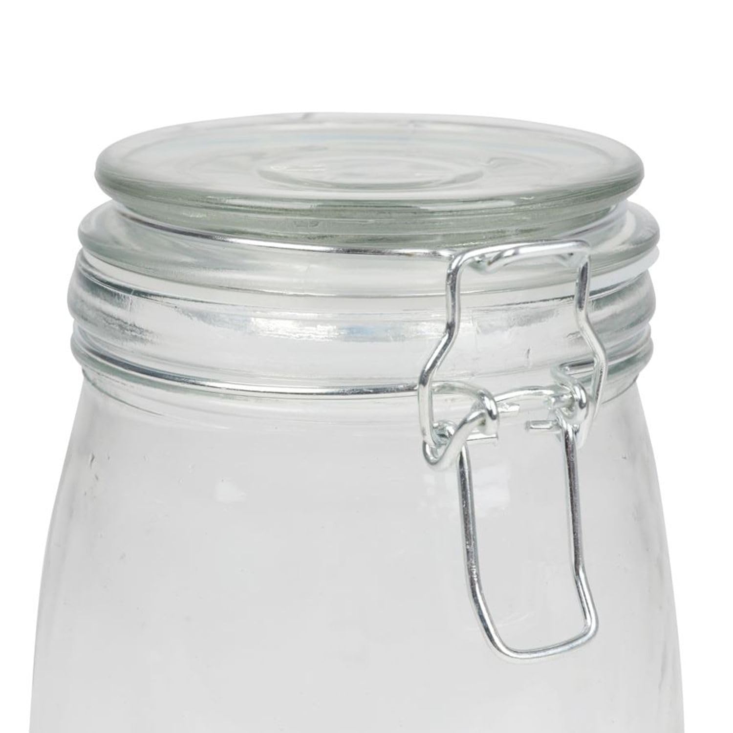 BURI Drahtbügelglas 1,4 Liter Bügelglas Einmachglas Vorratsglas Glasflasche