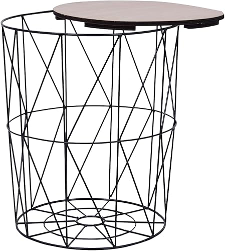 Miniatura 79 de 1 mesa auxiliar con marco de metal, mesa auxiliar blanca para sala de estar, hogar, oficina, 18.5 x 22.4 pulgadas Blanco,Negro