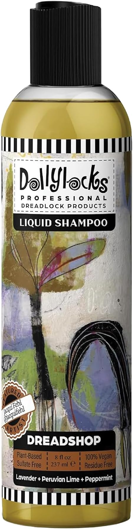 Dollylocks Clarifying Liquid Shampoo | Lavender Lime Peppermint | Paraben-free, Plant-Based, Vegan, Residue-Free Loc, Braid, Dreadlock Care | All hair types | 8oz