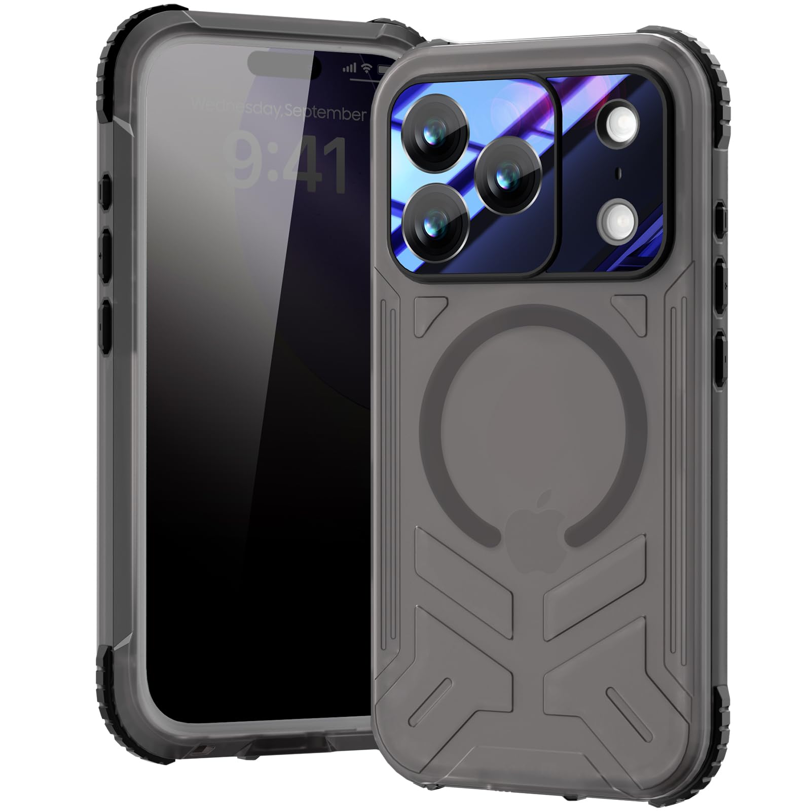 Funda para iPhone 17 Pro Max Beeasy impermeable y magnética negra con protección 360 7