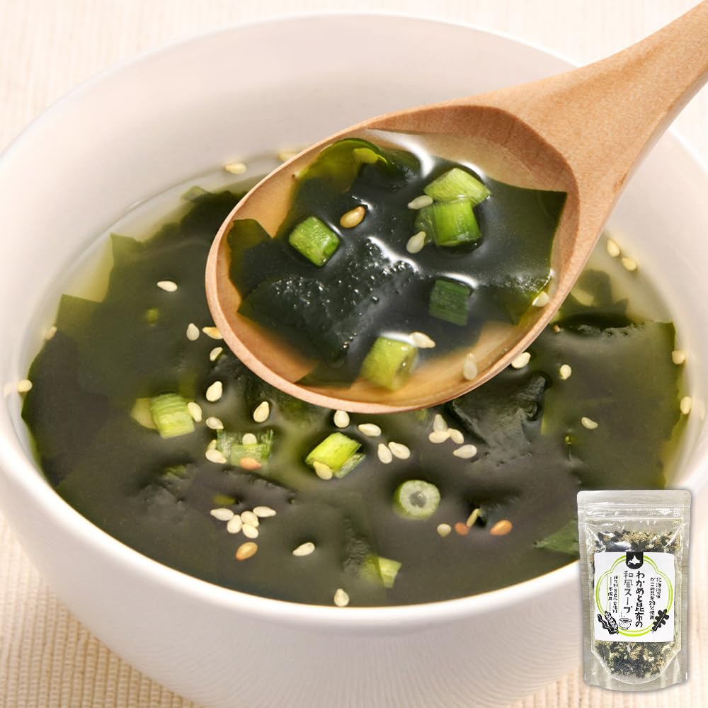 アイビス わかめスープ 無添加 ワカメ とろろ昆布 昆布 出汁 だし スープ 和風 インスタント 朝ごはん 簡単調理 海藻 健康 ダイエット 美容 (和風)