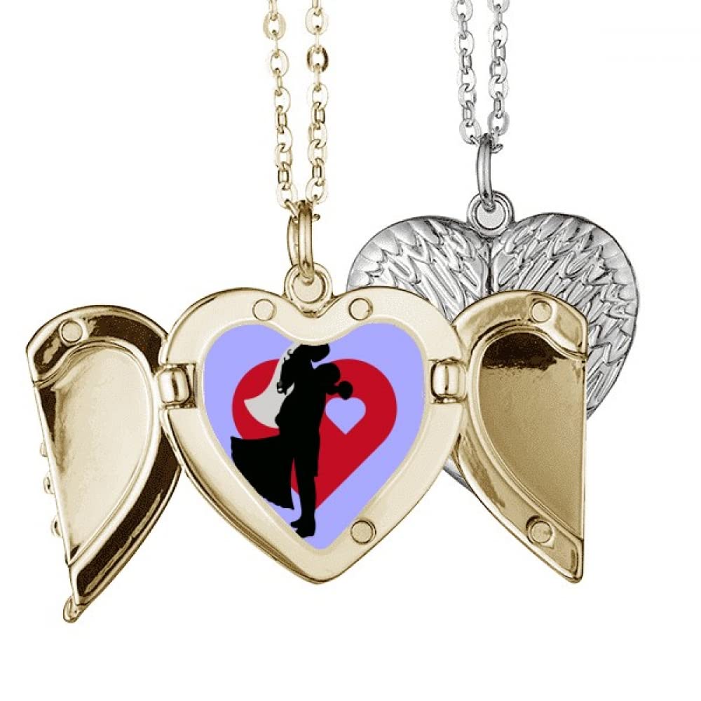 no/noDecember Cozy Hug Valentines Day Angel Wing Necklace Pendant Couple