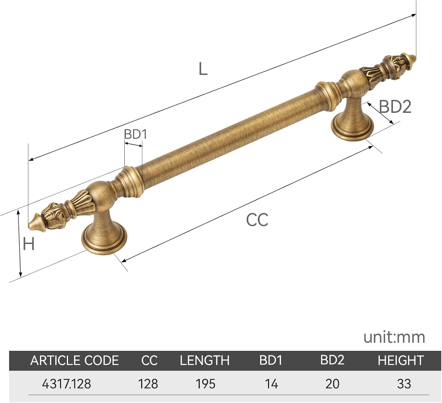 2 Pack Solid Brass Cabinet Pulls 5 Inch Hole Center Brass Drawer Pulls Vintage Cabinet Handles Cupboard Dresser Wardrobe Hardware Handle Pulls