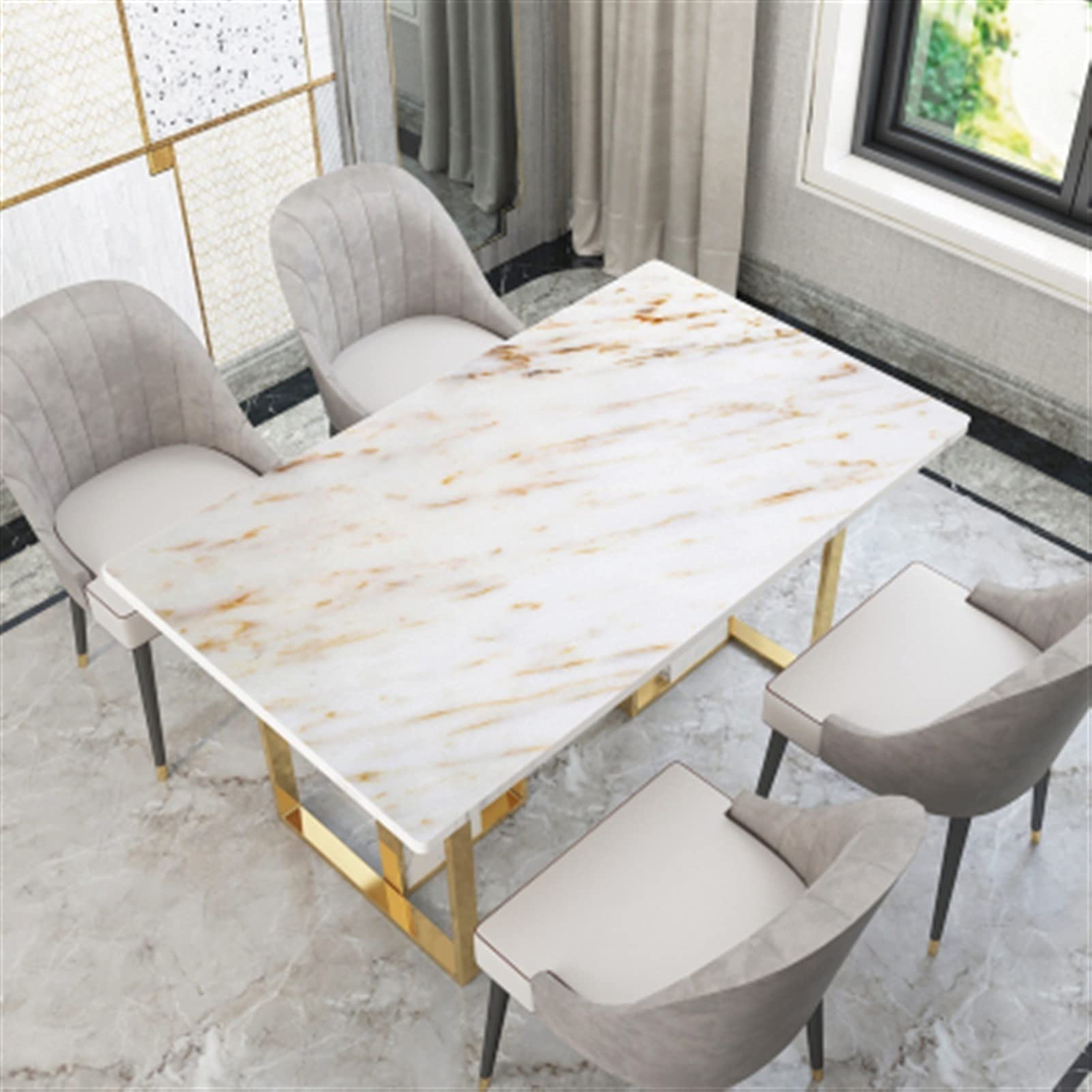 QBYRSSS Transparent Plastic Tablecloth 1. 5mm Thick Clear PVC Table Protector for Dining Room Soft Glass Tablecloth Oilproof Kitchen Covers Furniture Pads(Dark Grey,100x100cm)