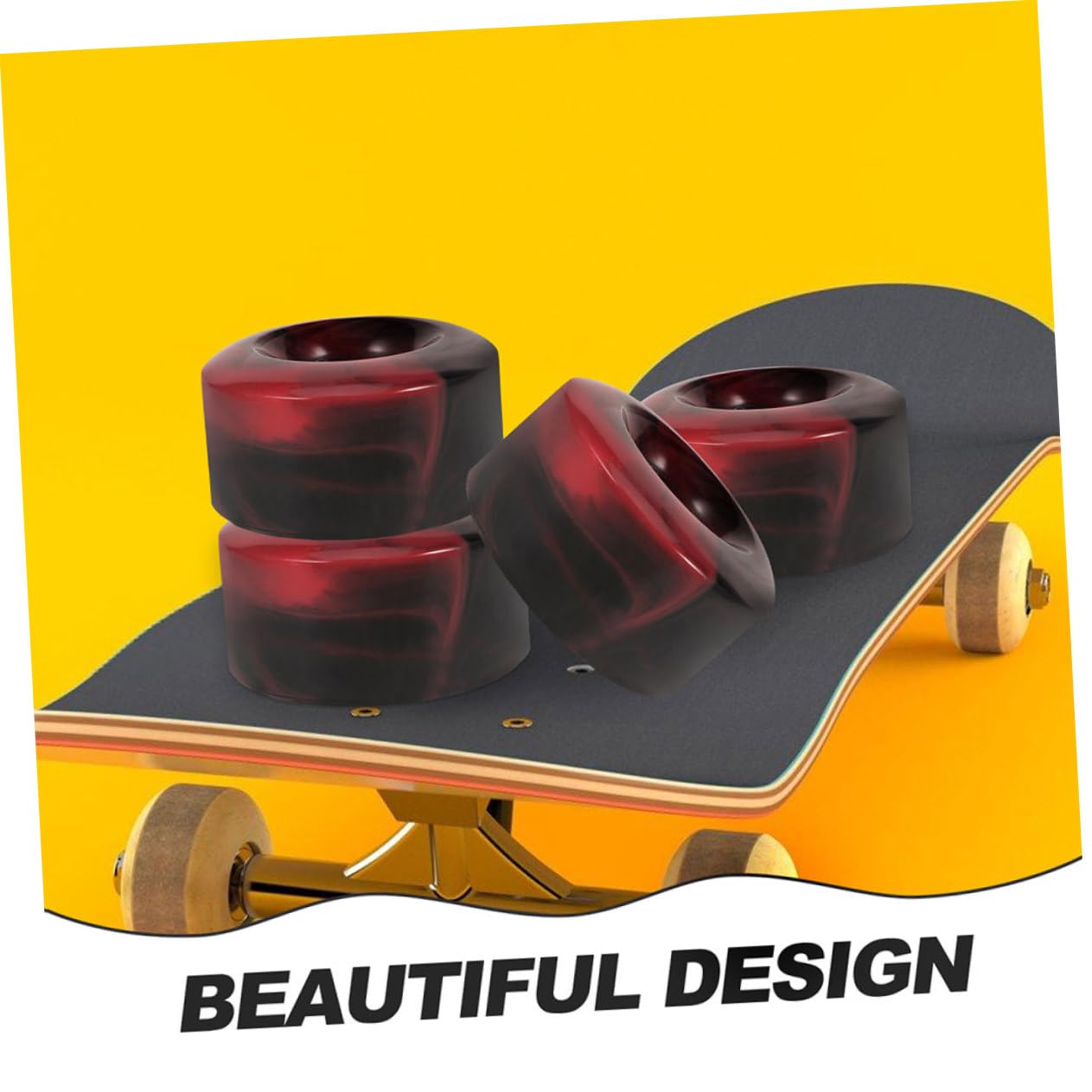 BESPORTBLE Skateboard Wheel Replacement 4 Pcs Pu Roller Skate Wheels Mix Colors for Boys and Girls and Adults and Lightweight