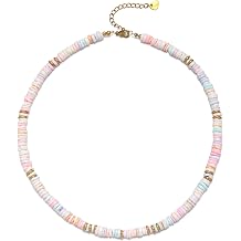 Puka Shell Necklace Summer Hawaiian Beach Surfer Seashell Necklace Beaded Choker Necklace for Women Men