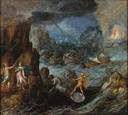 Image of Shipwreck of the Greek Fleet on the Voyage Home from Troy Poster Print by Joos de Momper (18 x 24)
