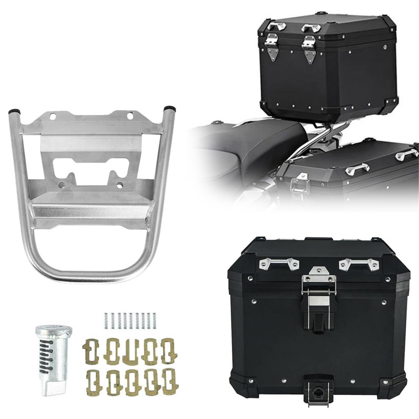 Valigia Accessori Per Moto: Portapacchi, Bauletto, Valigia, Staffa Di Supporto Posteriore, Portaoggetti Per BMW F800GS F700GS 2009-2017(Black)