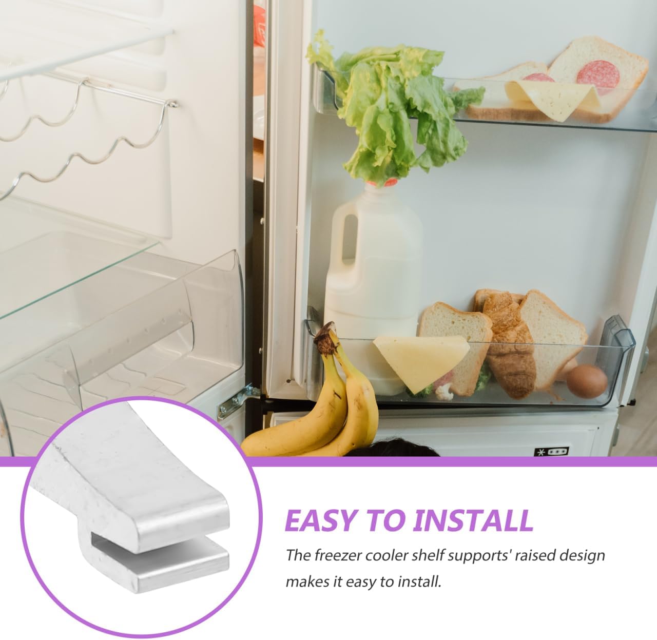 DOITOOL Freezer Shelf Clips Refrigerator Support Hooks Cooler Shelf Brace 8 Pack Easy Install Durable Replacement for Household Freezers 1.37X0.98X0.35 Inch