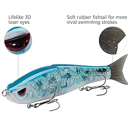 Bassdash SwimShad Glide Baits Jointed Swimbait Bass Pike Salmon Trout Muskie Fishing Lure