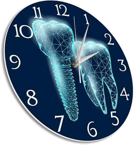 Miniatura 4 de Reloj de pared moderno con implante dental de diente molar de 12 pulgadas para clínica dental, oficina dental, odontología, ciencia médica