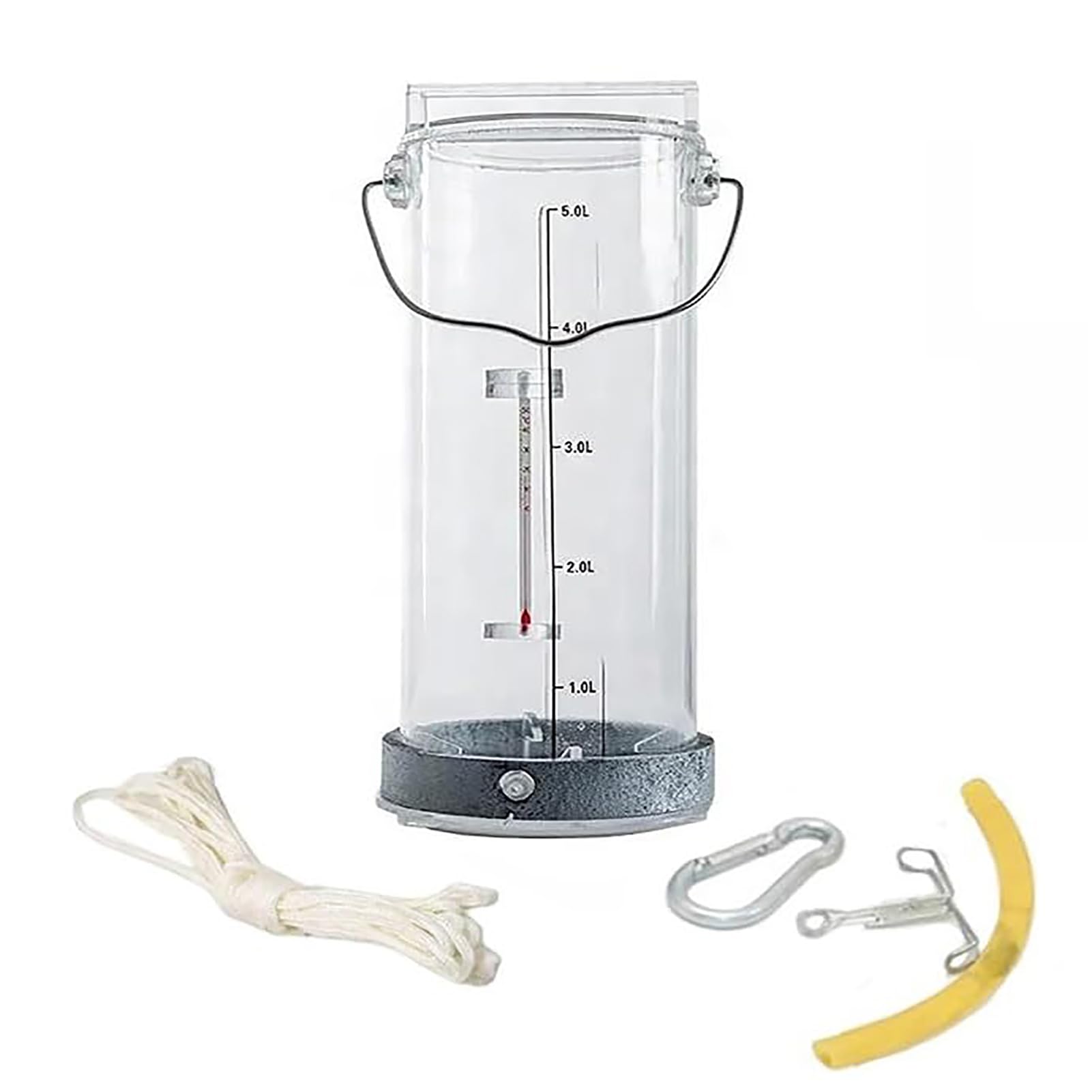 Sistema de muestreo de calidad de agua de 4 litros, cucharón de vaso de péndulo, muestra oscilante de plexiglás grueso para monitoreo ambiental y colección de muestras, ideal para pruebas y análisis