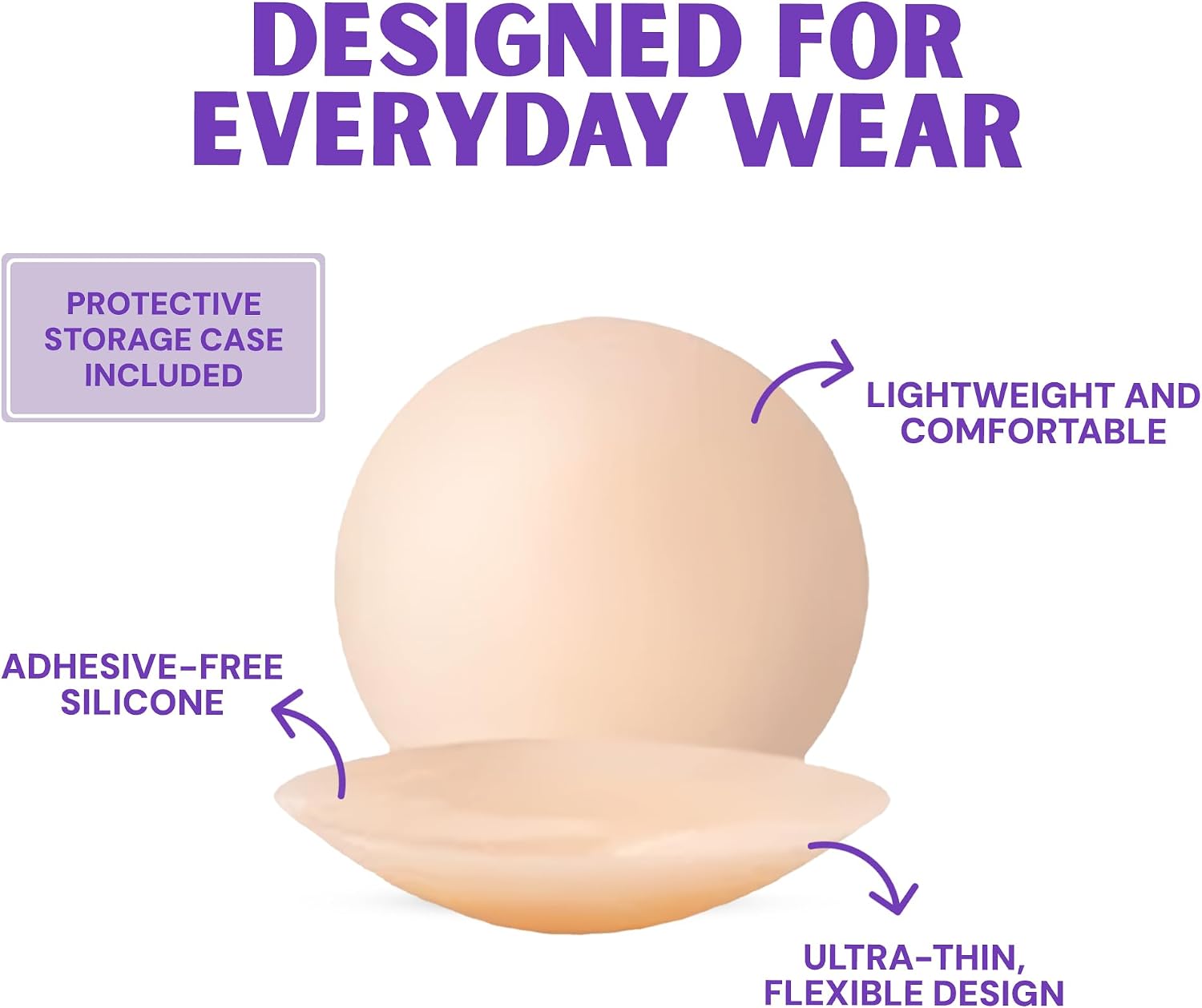 Tucky Cuppy Adhesive-Free Nipple Covers for Women A–D Cups, Invisible Reusable Silicone Pasties, No-Show Breast Covers