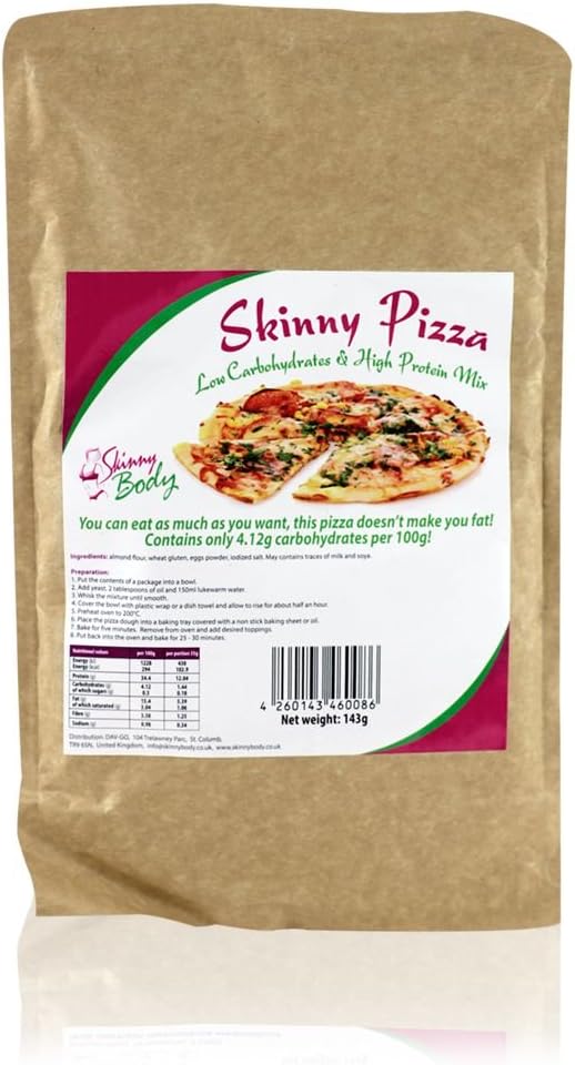 Skinny Body Low Carb Pizza - Ready Mixture 150 g, High Protein, Low Fat, Gluten Free