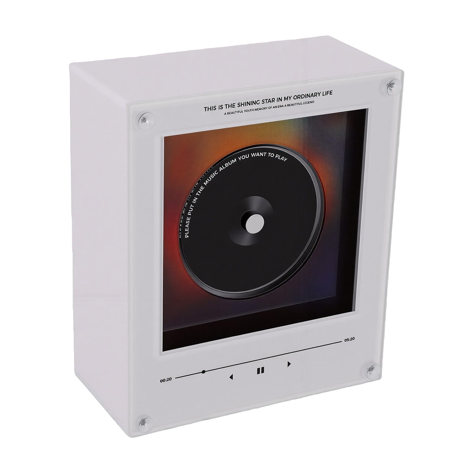 Lecteur Magnétique de Musique pour Frigo avec NFC, Tourne-Disque 256GB, Lumière Nocturne pour Décoration de Réfrigérateur