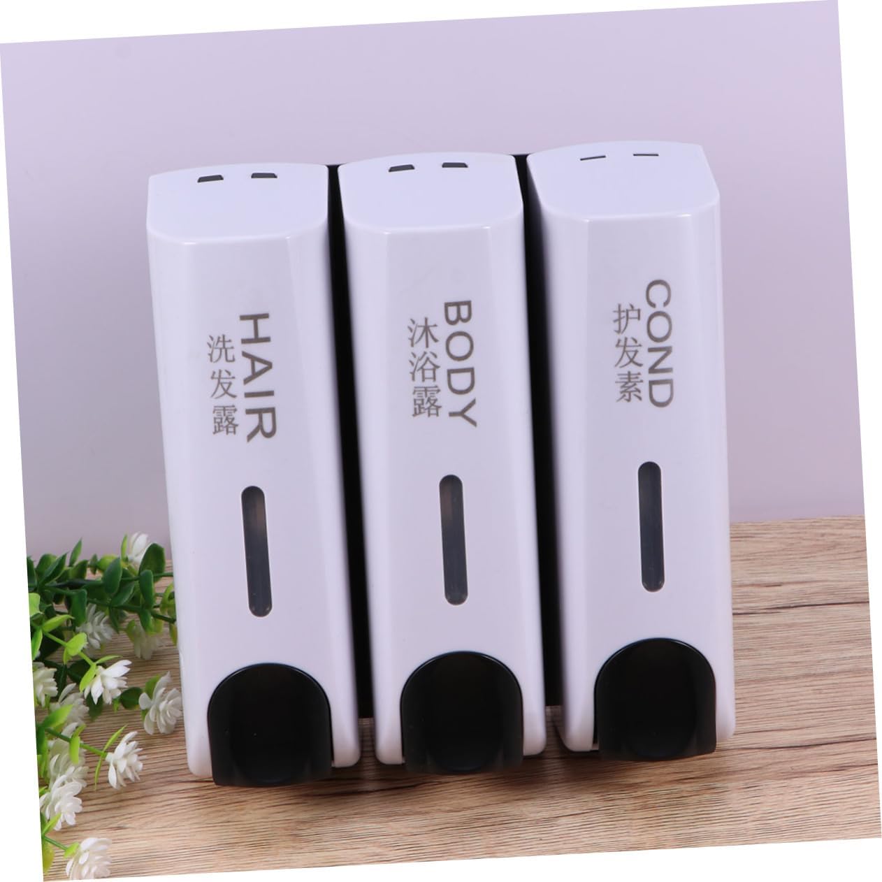 Ciieeo 1pc Three Chamber Compact Soap Dispenser Wall-Mounted Liquid Soap Dispencer Capacity Material Easy to Install Use for Hotel Guesthouse Family