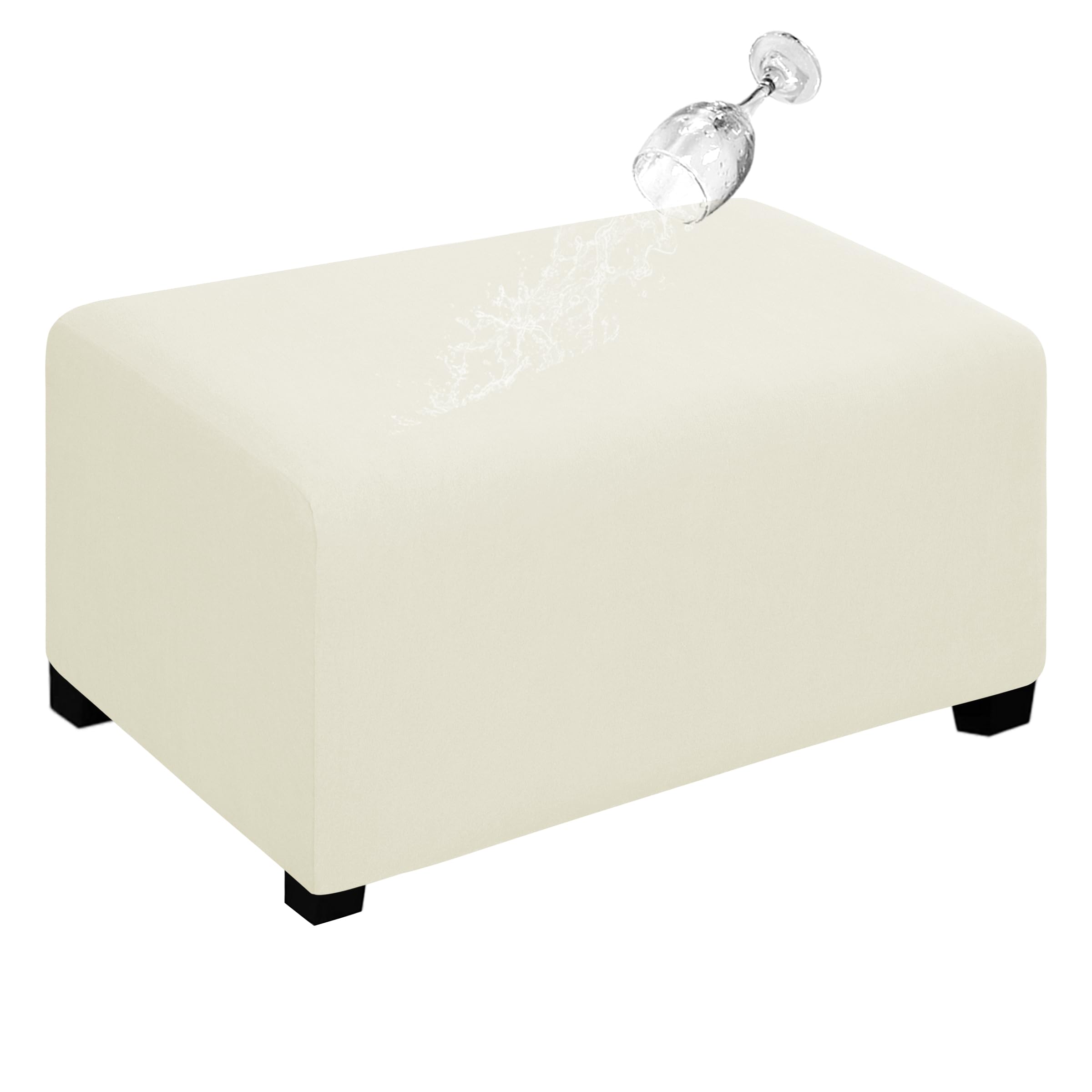 Easy-Going Waterproof Stretch X-Large Rectangle Ottoman Cover Footstool