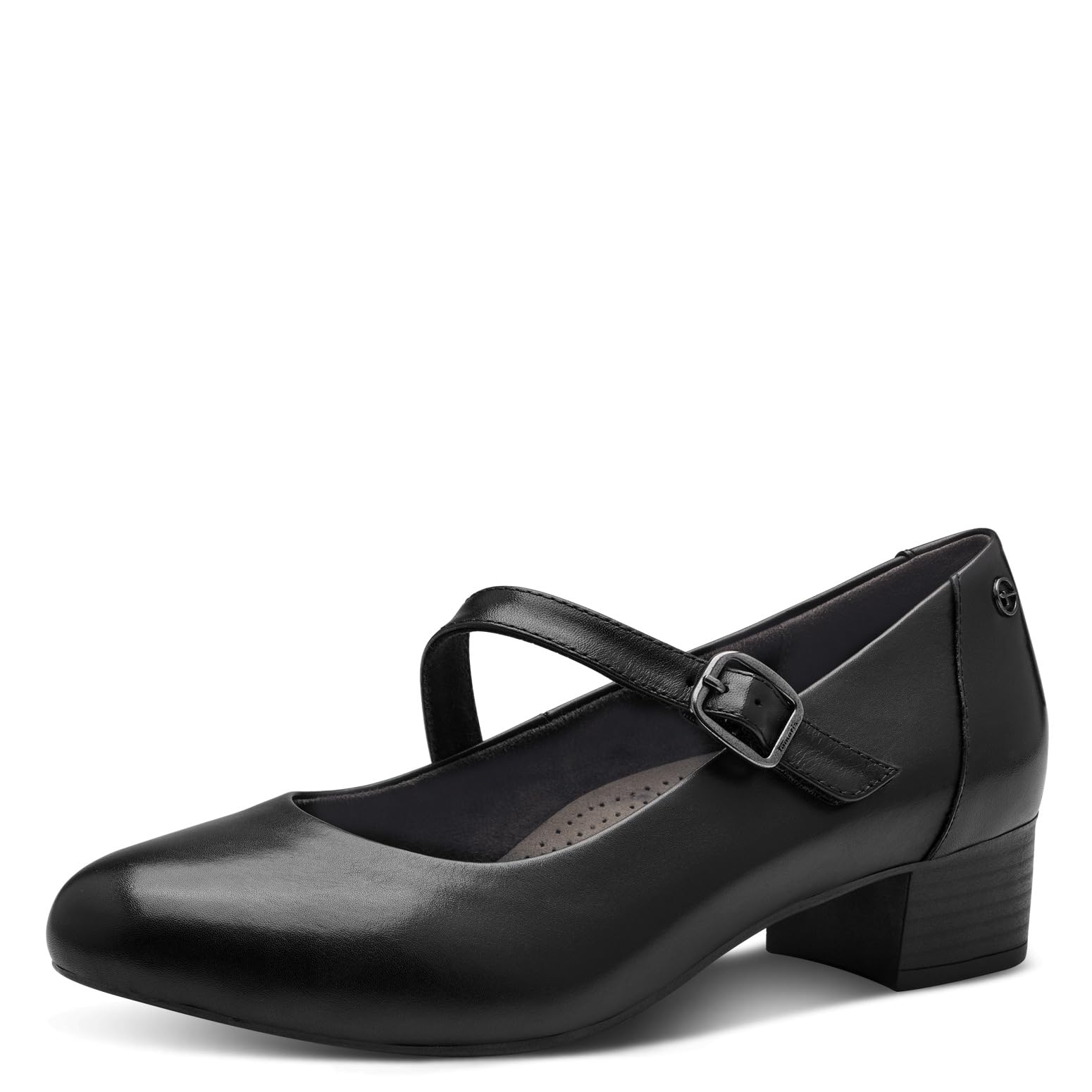Tamaris Comfort Women’s Pumps with Strap Leather with Velcro , Black, 5 UK