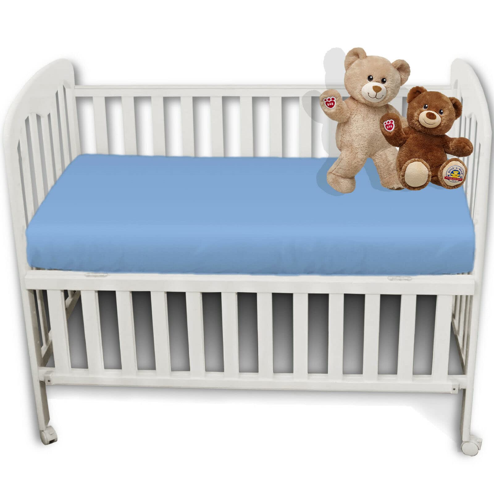 2 Pack Cot Bed Anti-Allergy, Breathable, Easy Care Fitted Sheets for Babies, Toddlers and Nurseries (Royal, Cot Bed - 70CM x 140CM)